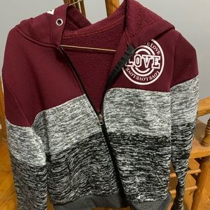 Burgundy Girls Zip-up